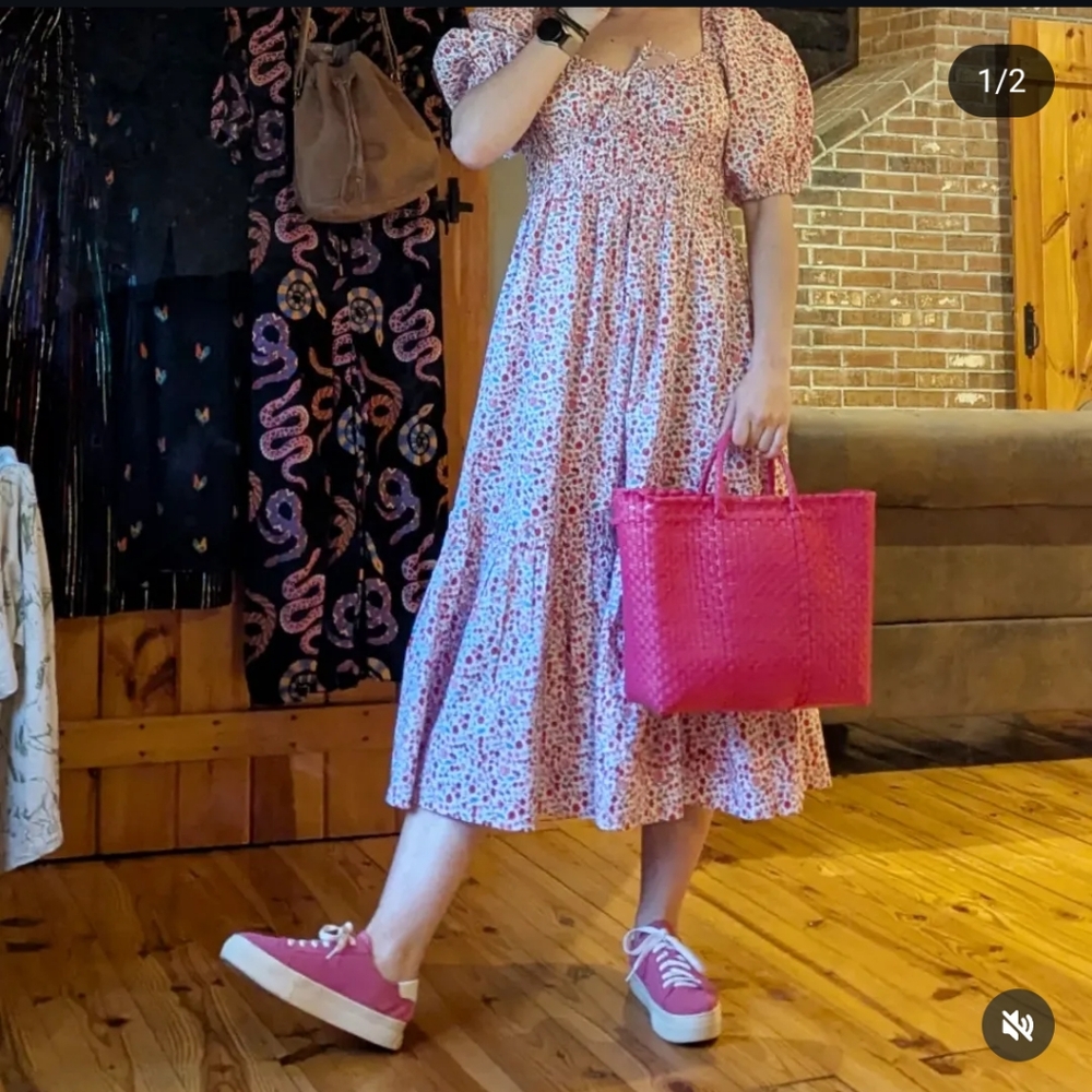 PINK CITY PRINTS Sweetheart Rah Rah Dress, Scarlet Forest, XS - Picture 8 of 8